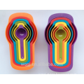 Colorful Plastic Kitchen Measuring Cup Spoon Set with Different Size and Colours 6PCS Rainbow Measuring Cup and Spoon